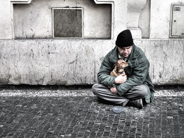 bezdomovec v Praze